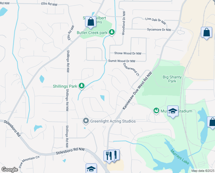 map of restaurants, bars, coffee shops, grocery stores, and more near 2118 Chatou Place in Kennesaw