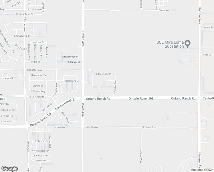 map of restaurants, bars, coffee shops, grocery stores, and more near 3983 South Sunrise Avenue in Ontario