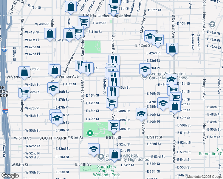 map of restaurants, bars, coffee shops, grocery stores, and more near 4462 Mettler Street in Los Angeles