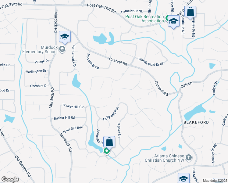 map of restaurants, bars, coffee shops, grocery stores, and more near 2109 Mitchell Court in Marietta