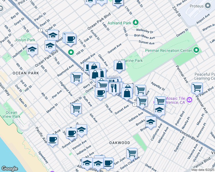 map of restaurants, bars, coffee shops, grocery stores, and more near in 