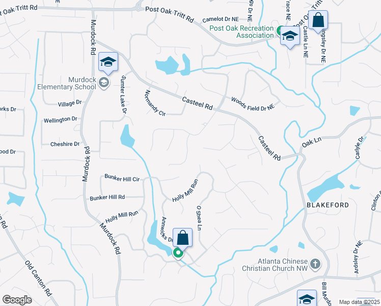 map of restaurants, bars, coffee shops, grocery stores, and more near 2109 Mitchell Court in Marietta