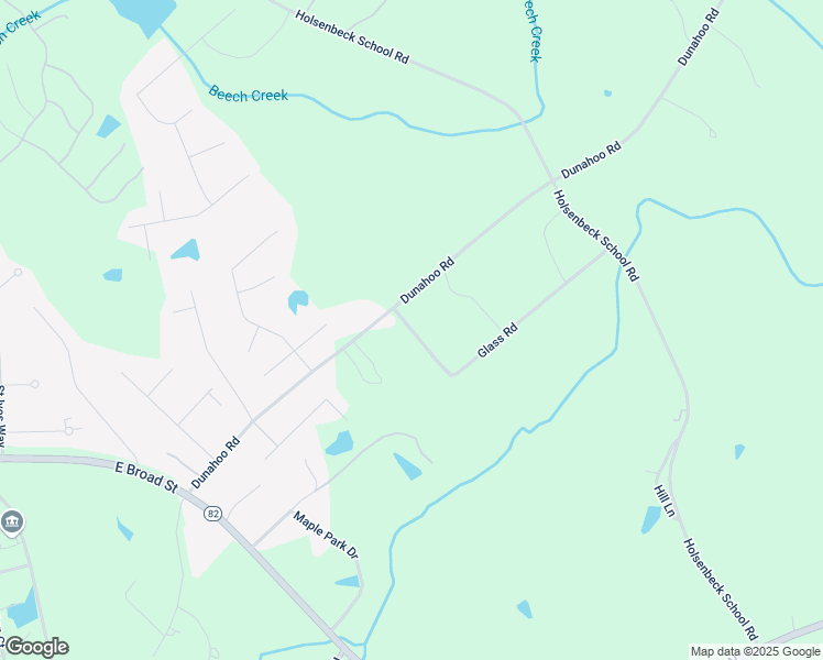 map of restaurants, bars, coffee shops, grocery stores, and more near Glass Road in Winder