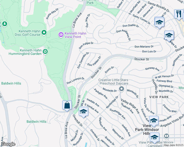 map of restaurants, bars, coffee shops, grocery stores, and more near 4557 Don Tomaso Drive in Los Angeles