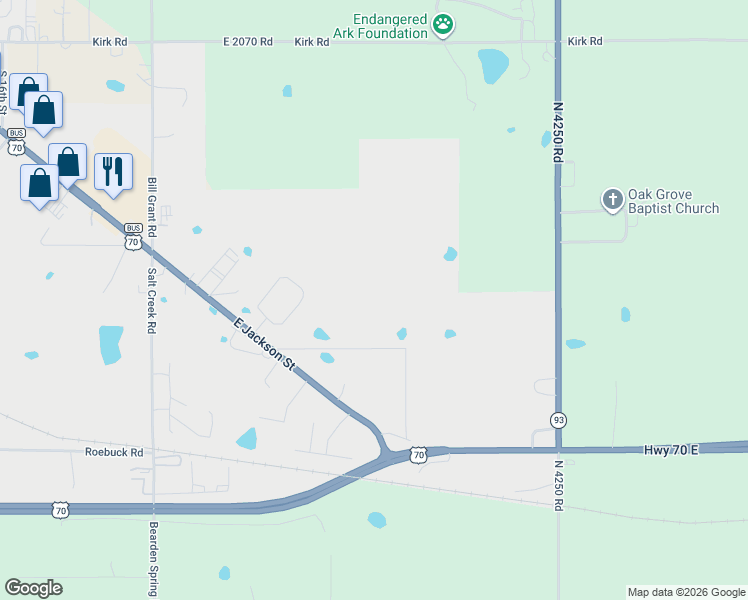 map of restaurants, bars, coffee shops, grocery stores, and more near 79 Hc 69 in Hugo