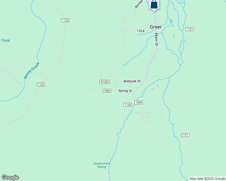 map of restaurants, bars, coffee shops, grocery stores, and more near County Road 1006 in Greer