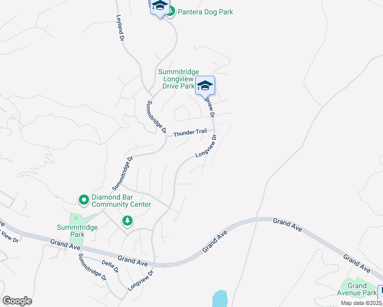 map of restaurants, bars, coffee shops, grocery stores, and more near 1049 Longview Drive in Diamond Bar