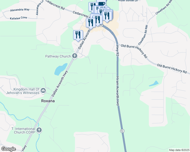 map of restaurants, bars, coffee shops, grocery stores, and more near 39 Cannon Place in Dallas