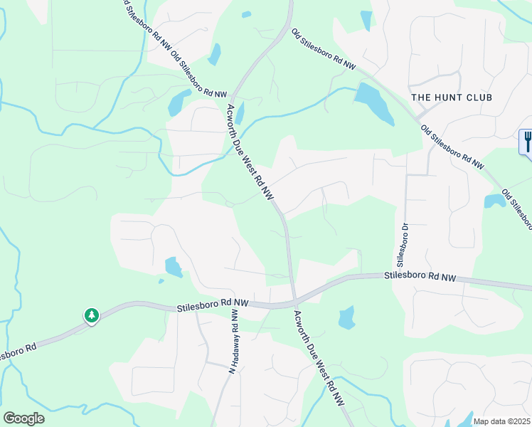 map of restaurants, bars, coffee shops, grocery stores, and more near 1905 Acworth Due West Road Northwest in Kennesaw