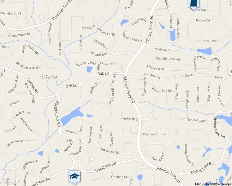 map of restaurants, bars, coffee shops, grocery stores, and more near 2166 Carlyle Drive in Marietta