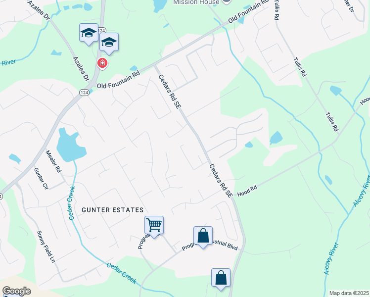 map of restaurants, bars, coffee shops, grocery stores, and more near 1227 Highfield Drive Northeast in Lawrenceville