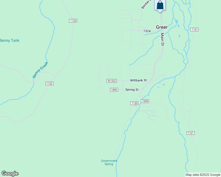map of restaurants, bars, coffee shops, grocery stores, and more near County Road 1006 in Greer