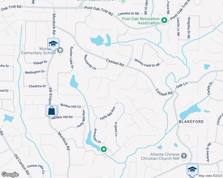 map of restaurants, bars, coffee shops, grocery stores, and more near 3264 Andante Drive in Marietta