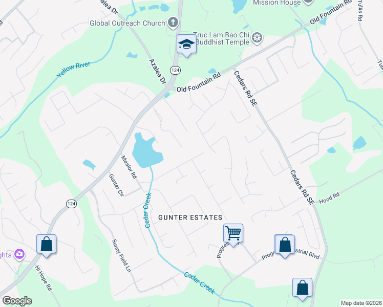 map of restaurants, bars, coffee shops, grocery stores, and more near 1173 Sandalwood Drive in Lawrenceville