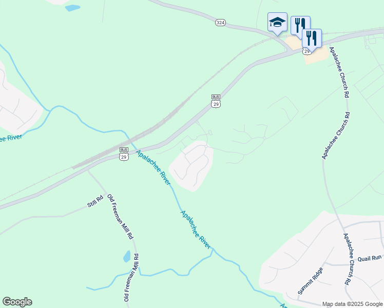 map of restaurants, bars, coffee shops, grocery stores, and more near 230 Auburn Station Drive in Auburn