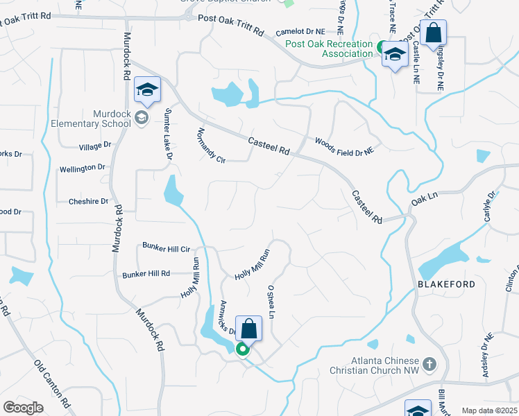 map of restaurants, bars, coffee shops, grocery stores, and more near 3264 Andante Drive in Marietta