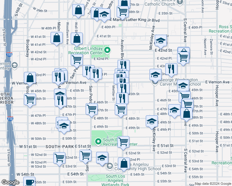 map of restaurants, bars, coffee shops, grocery stores, and more near 4442 Mettler Street in Los Angeles