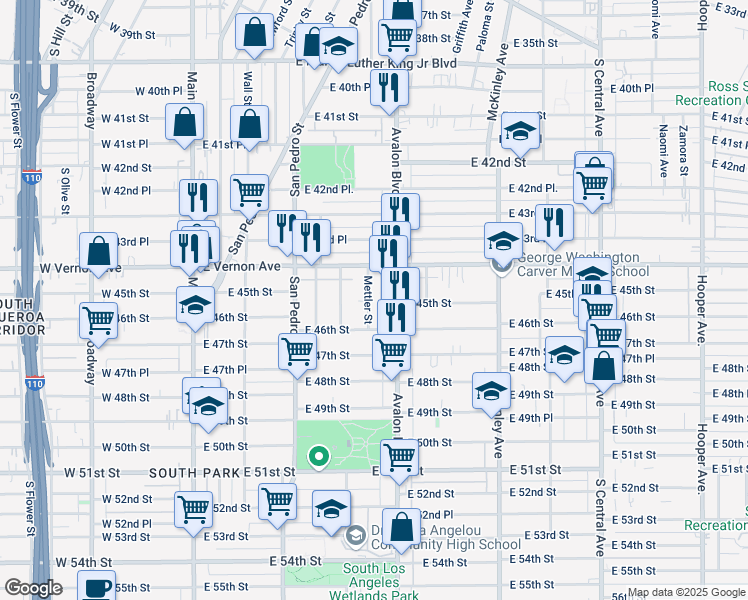 map of restaurants, bars, coffee shops, grocery stores, and more near 4442 Mettler Street in Los Angeles