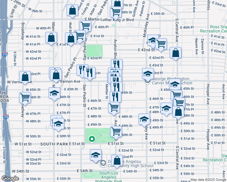 map of restaurants, bars, coffee shops, grocery stores, and more near 4462 Mettler Street in Los Angeles