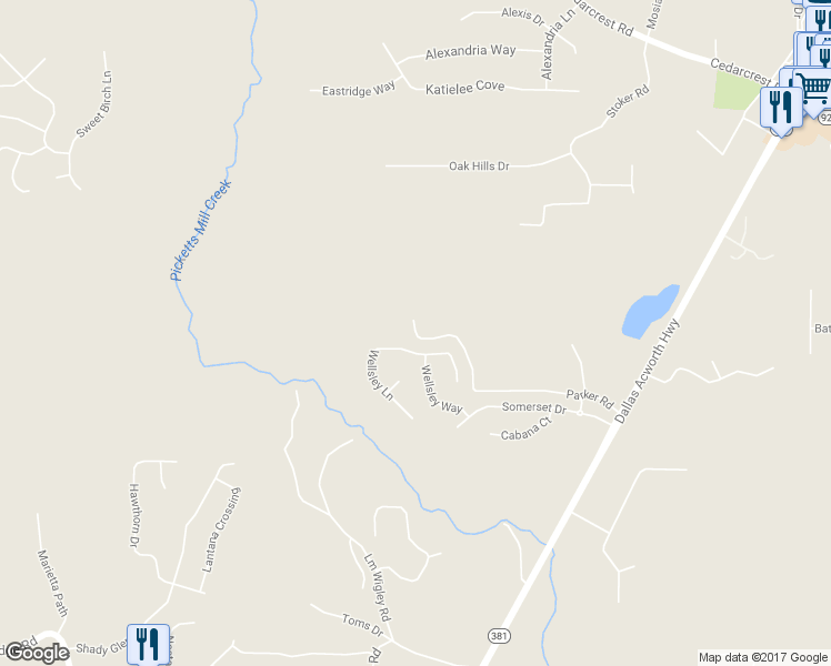 map of restaurants, bars, coffee shops, grocery stores, and more near 503 Parker Road in Dallas