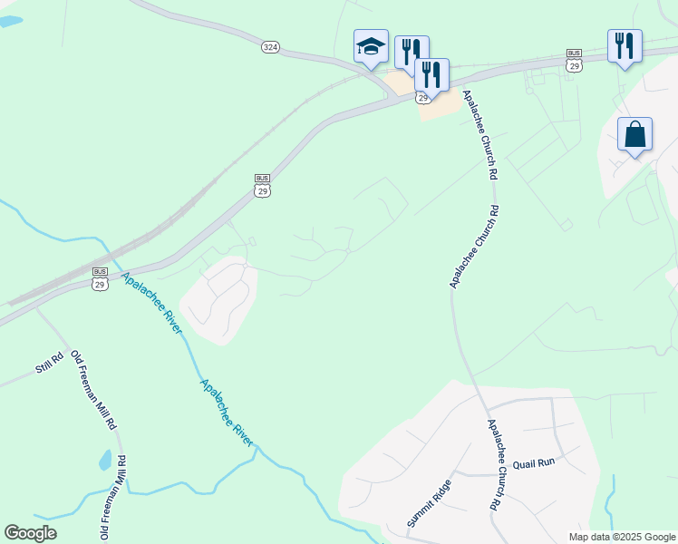 map of restaurants, bars, coffee shops, grocery stores, and more near 435 Auburn Crossing Drive in Auburn
