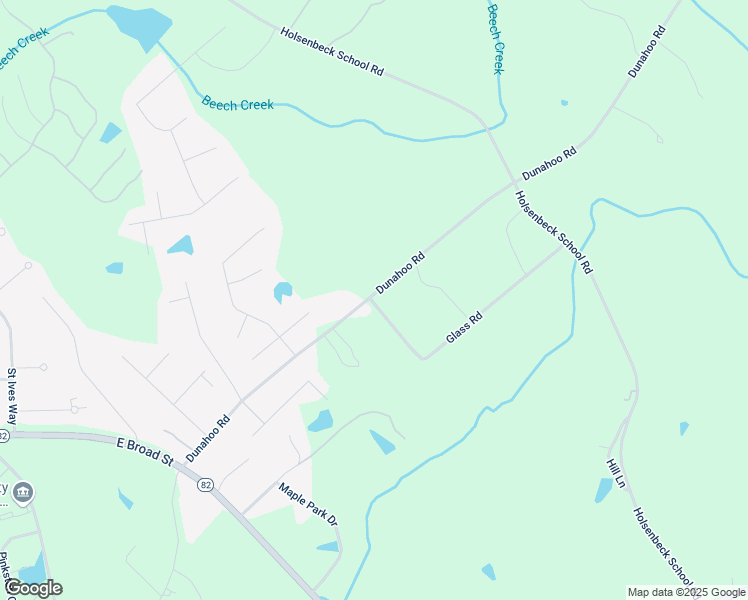map of restaurants, bars, coffee shops, grocery stores, and more near Glass Road in Winder