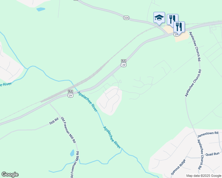 map of restaurants, bars, coffee shops, grocery stores, and more near 42 Auburn Crossing Drive in Auburn