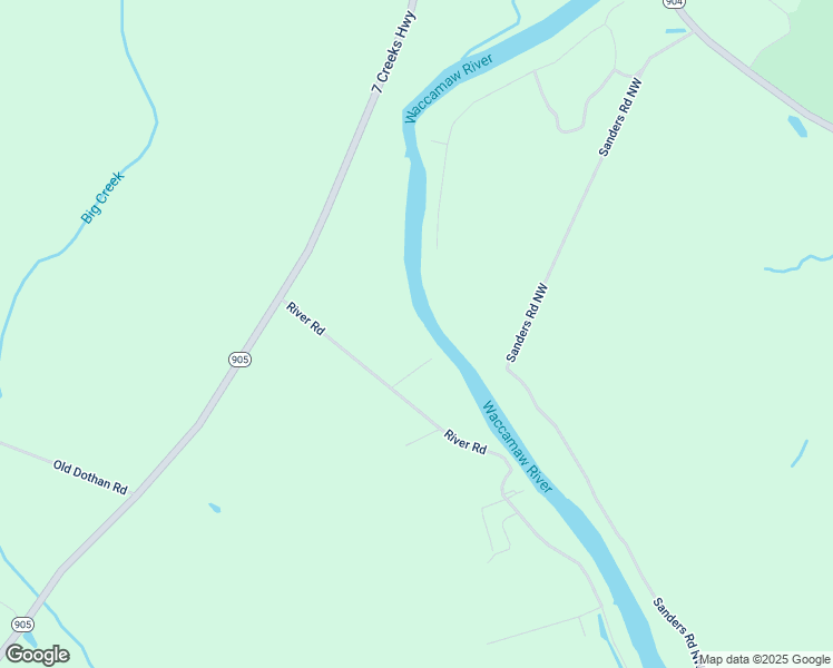 map of restaurants, bars, coffee shops, grocery stores, and more near 227 River Road in Tabor City