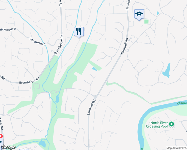 map of restaurants, bars, coffee shops, grocery stores, and more near 8885 North Mount Drive in Alpharetta