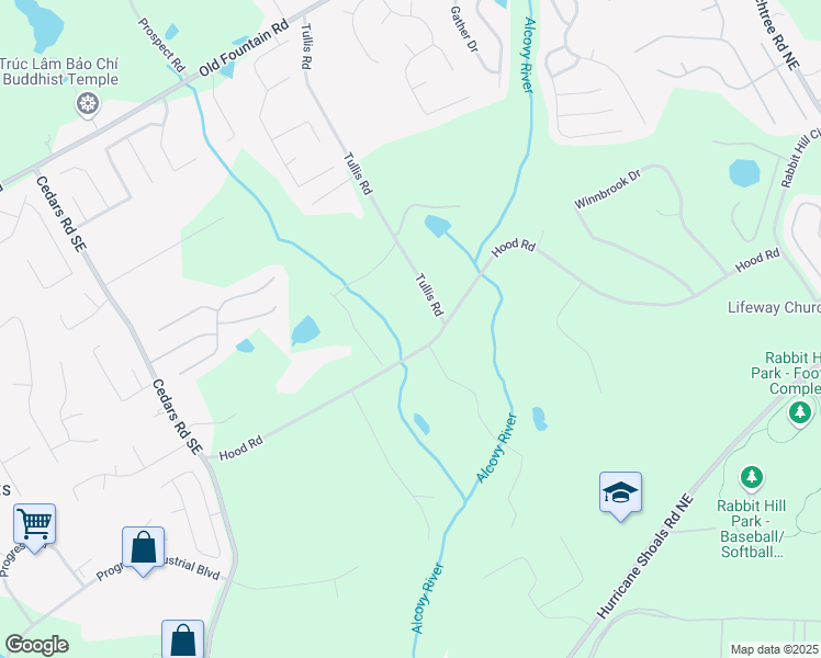 map of restaurants, bars, coffee shops, grocery stores, and more near 901 Tullis Road in Lawrenceville