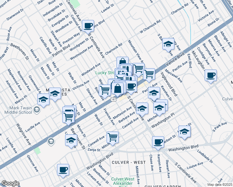 map of restaurants, bars, coffee shops, grocery stores, and more near 3790 Wasatch Avenue in Los Angeles