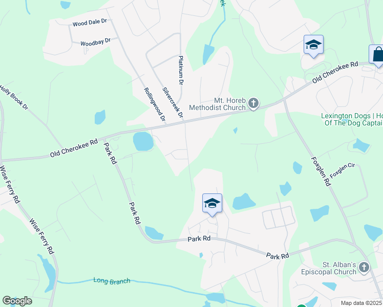 map of restaurants, bars, coffee shops, grocery stores, and more near 133 Fieldcrest Road in Lexington