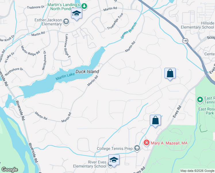 map of restaurants, bars, coffee shops, grocery stores, and more near 1680 Branch Valley Drive in Roswell