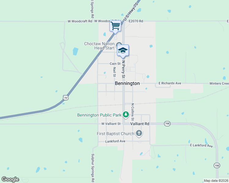 map of restaurants, bars, coffee shops, grocery stores, and more near 100-198 West Forgason Street in Bennington