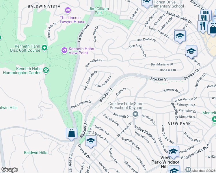 map of restaurants, bars, coffee shops, grocery stores, and more near 4485 Don Tomaso Drive in Los Angeles