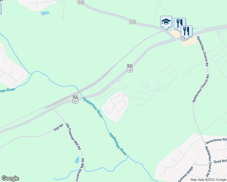 map of restaurants, bars, coffee shops, grocery stores, and more near 42 Auburn Crossing Drive in Auburn