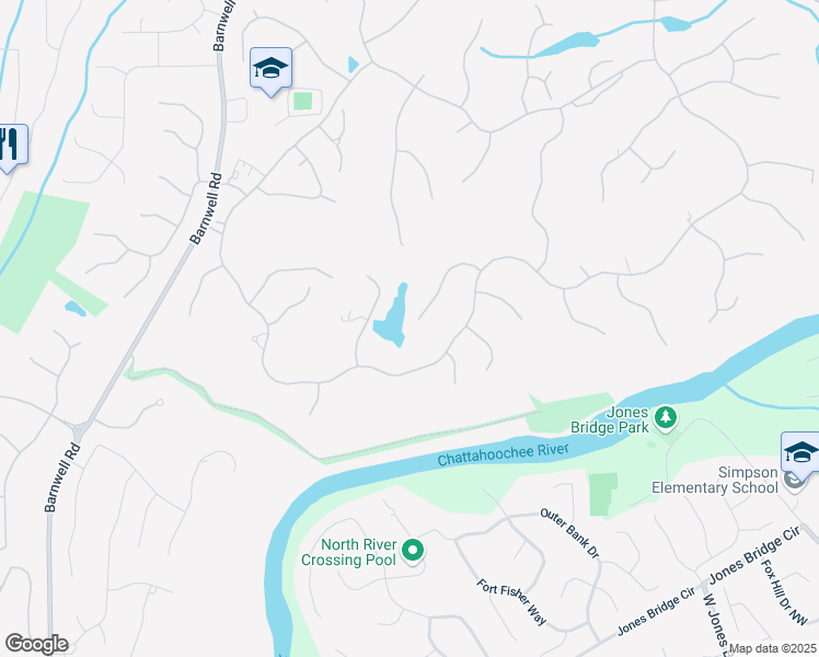 map of restaurants, bars, coffee shops, grocery stores, and more near 960 Tiverton Lane in Alpharetta