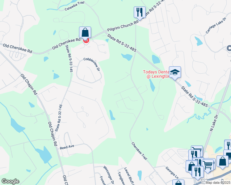 map of restaurants, bars, coffee shops, grocery stores, and more near 113 Hyler Road in Lexington