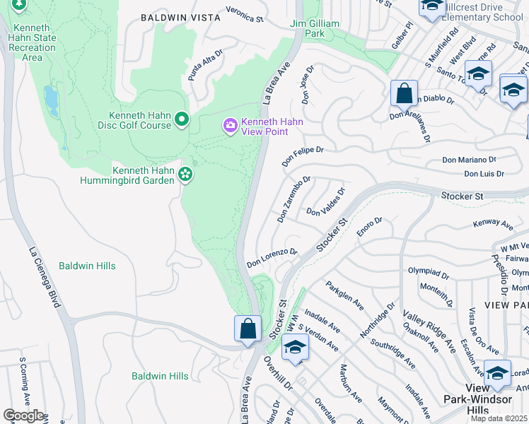 map of restaurants, bars, coffee shops, grocery stores, and more near 4701 Don Miguel Drive in Los Angeles