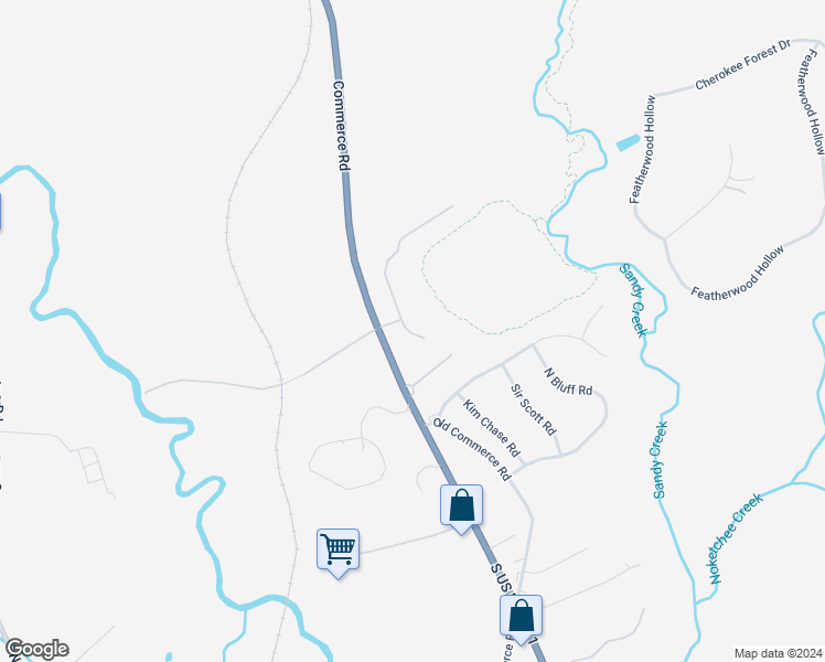 map of restaurants, bars, coffee shops, grocery stores, and more near 129 Oak Bluff Drive in Athens