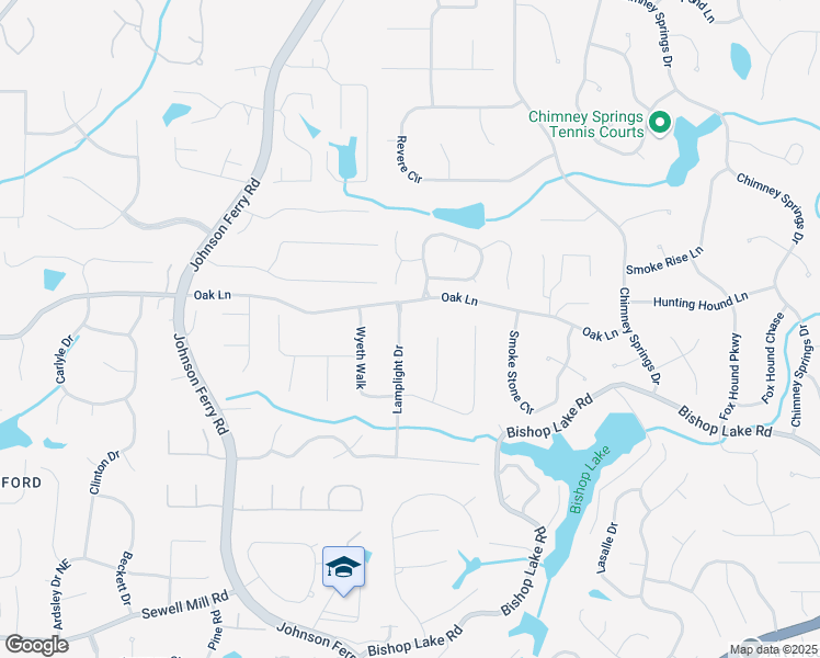 map of restaurants, bars, coffee shops, grocery stores, and more near 2144 Lamplight Drive in Marietta