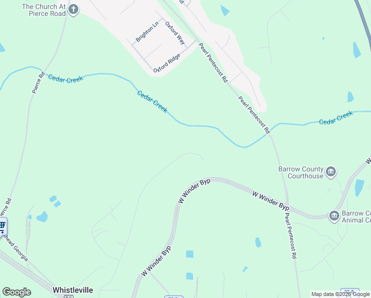 map of restaurants, bars, coffee shops, grocery stores, and more near 184 Creekwood Road in Winder