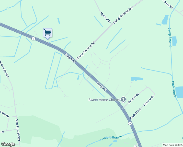 map of restaurants, bars, coffee shops, grocery stores, and more near 2675 Highway 9 East in Longs