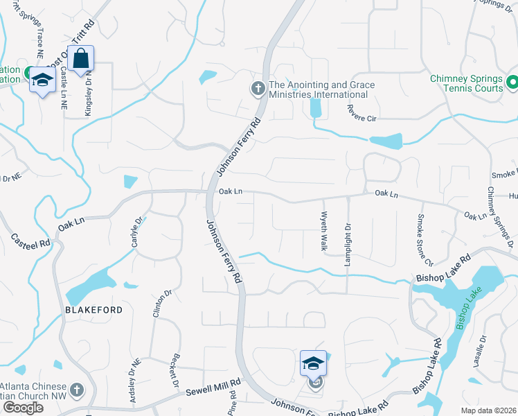 map of restaurants, bars, coffee shops, grocery stores, and more near 2244 Chadds Creek Drive in Marietta
