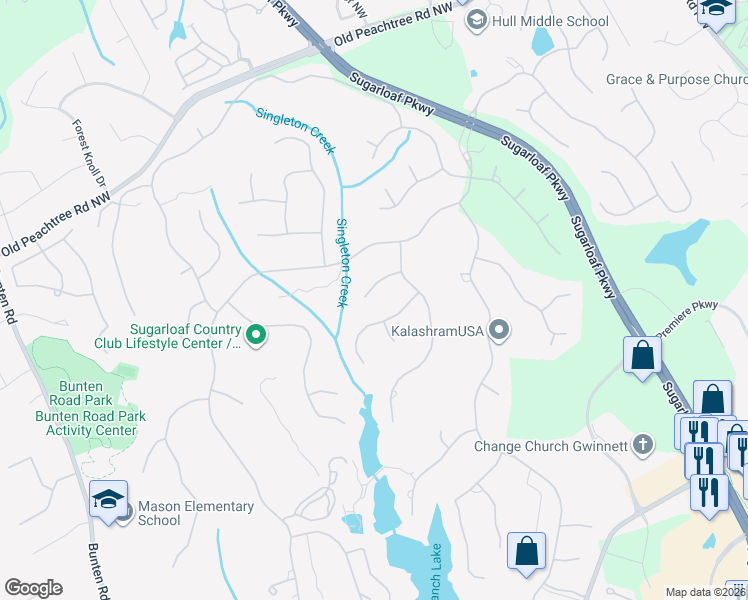 map of restaurants, bars, coffee shops, grocery stores, and more near 2251 Glen Mary Place in Duluth