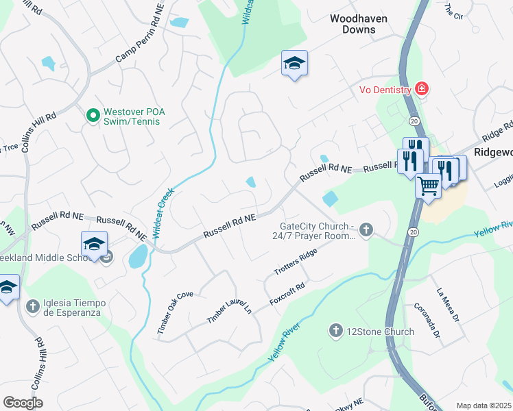 map of restaurants, bars, coffee shops, grocery stores, and more near 378 Crafton Court in Lawrenceville
