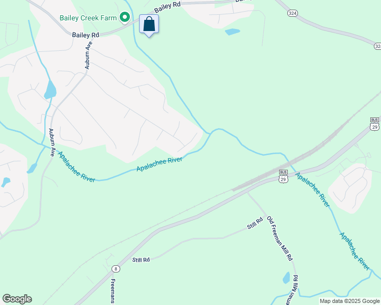 map of restaurants, bars, coffee shops, grocery stores, and more near 733 Exchange Mill Place in Dacula