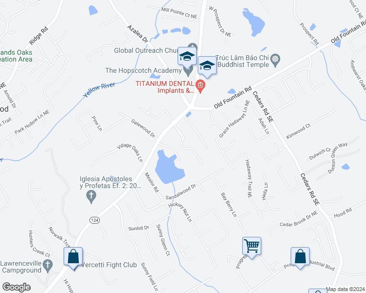 map of restaurants, bars, coffee shops, grocery stores, and more near 1137 Nathan Mauldin Drive in Lawrenceville