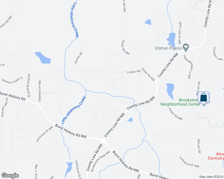 map of restaurants, bars, coffee shops, grocery stores, and more near 2033 Ursuline Way Northwest in Acworth