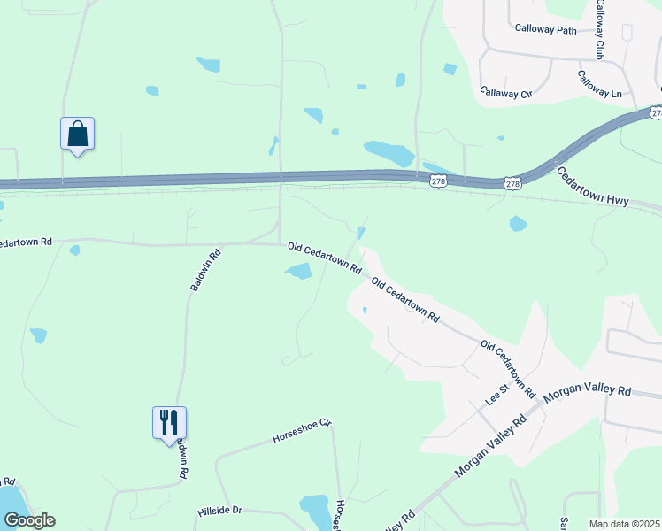 map of restaurants, bars, coffee shops, grocery stores, and more near 373 Old Cedartown Road in Rockmart